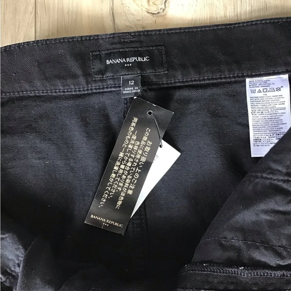Banana Republic Denim‎ Mini Skirt Women Size 12 Black Pockets Casual Cargo NWT